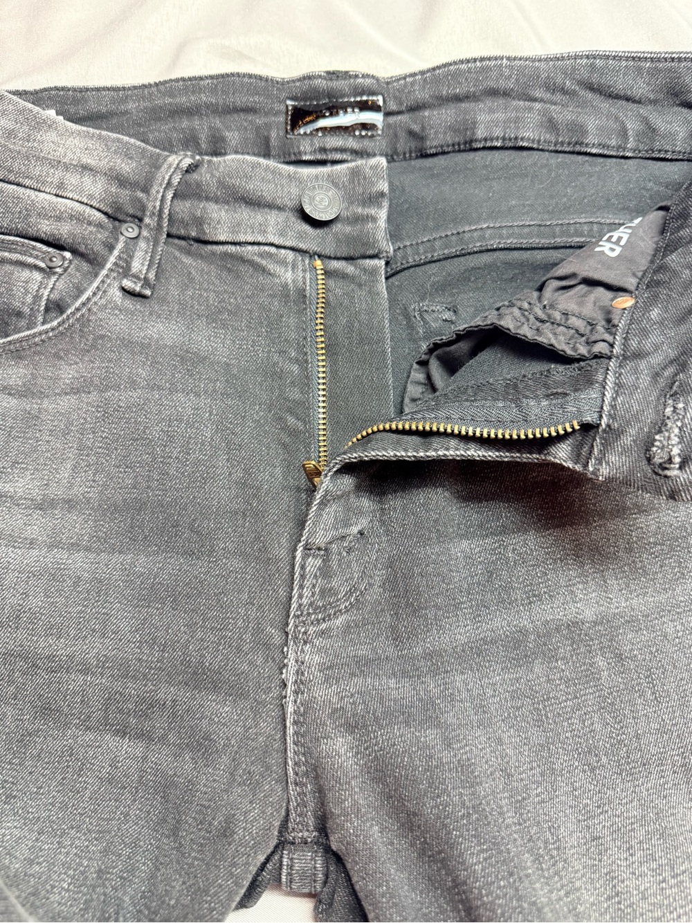MOTHER The Looker Night Hawk Black High Waist Skinny Jeans 28 Dark Wash Stretch - Picture 10 of 16
